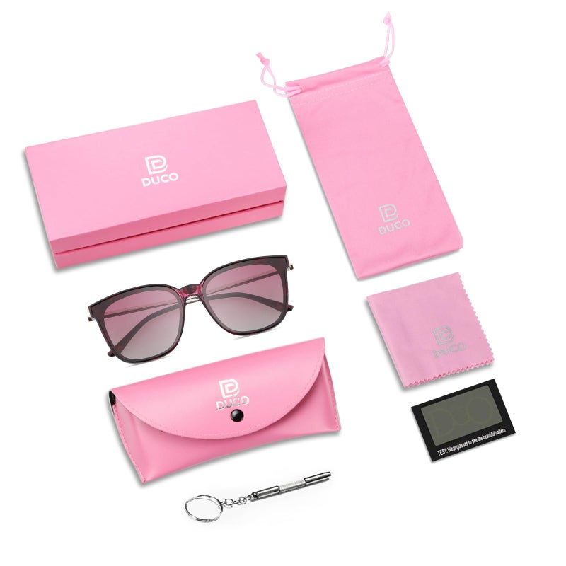 DUCO Oversized Polarized Sunglasses Womens Trendy Mirrored Shades Retro Round Vintage Light Weight UV400 Sun Glasses W016 - Image 5