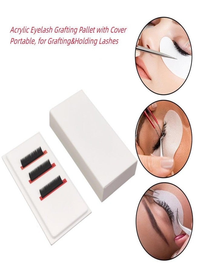 LIXIMMAZN Eyelash Grafting Pallet with Cover, Dust-proof Acrylic Lash Tile holder, Eyelash Extensions Storage Gasket Pads for Beauty Artist Salon Beginners (Pure White) - Image 4