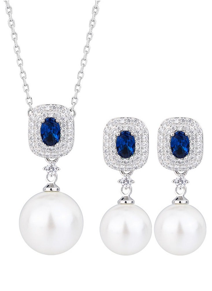 Al Aoyama Copper gold-plated inlaid simulation color treasure pearl simple pearl set  - Image 1