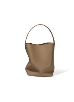 Row Leather Bucket Tote Bag for Women Elephant Gray