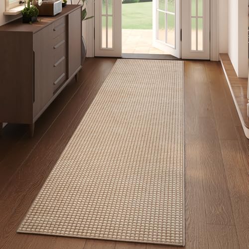 YDKGL 2x6 ft Kitchen Runner Rug Mat Non Slip Boho Woven Hallway Runner Washable Soft Long Entryway Laundry Hall Floor Runners Rugs Carpet for Indoor Backdoor Bedroom Kitchen Living Room Brown - Image 3