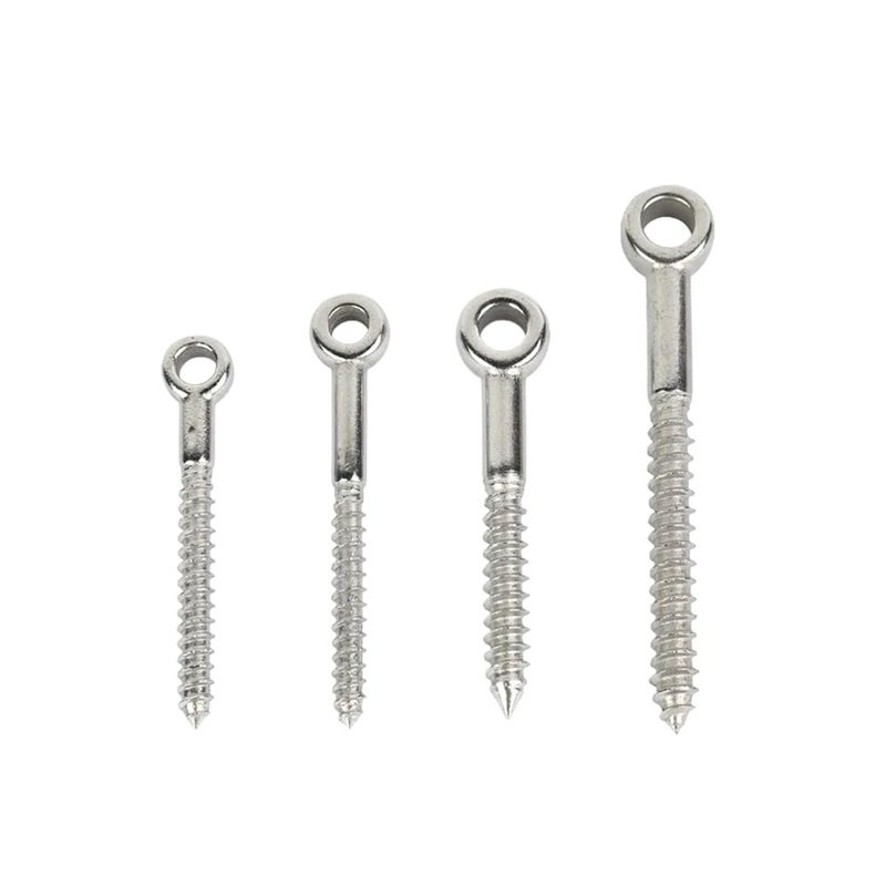 M8X80 316 Stainless Steel Eye Screws Wood Terminal Ring Eyelet Hooks 18pcs - Image 4