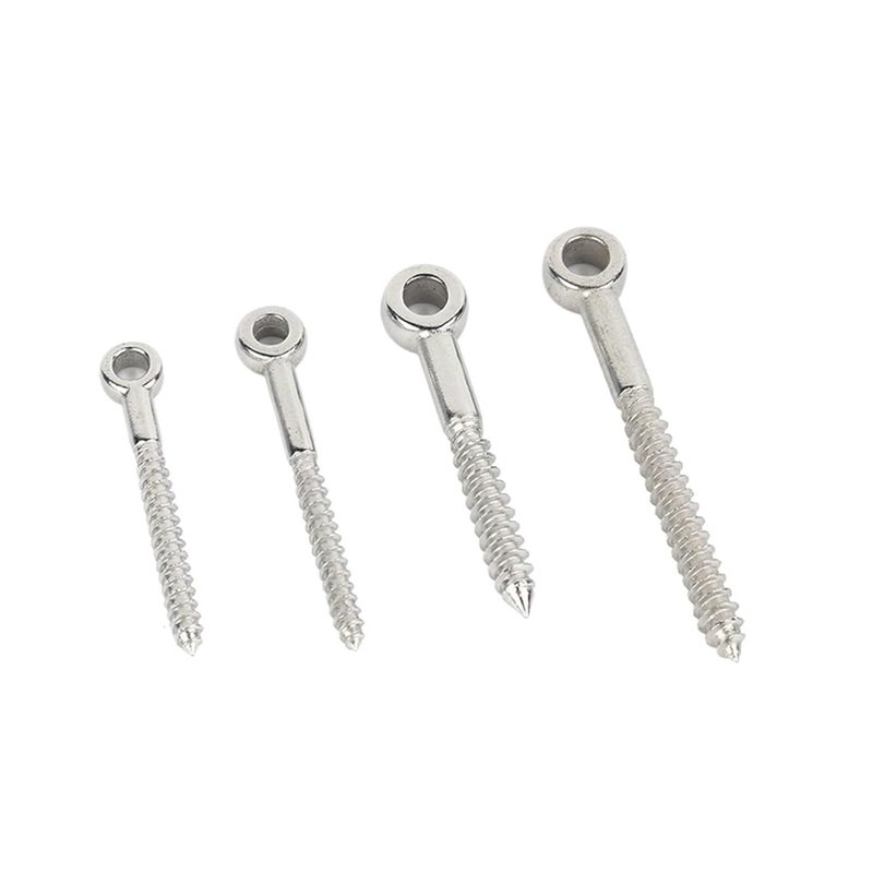 M8X80 316 Stainless Steel Eye Screws Wood Terminal Ring Eyelet Hooks 18pcs - Image 1