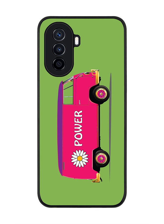Stylizedd Rugged Black edge case for Huawei Nova Y70  Slim fit Soft Case Flexible Rubber Edges Anti Drop TPU Gel Thin Cover - Flower Power - Image 1