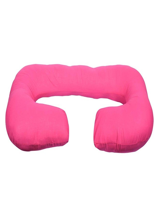 AVI Premium Multipurpose C Shaped Pregnancy Pillow/Body Pillow/Maternity Pillow with 100% Cotton Zippered Cover for Pregnant Women- Pink - Image 4