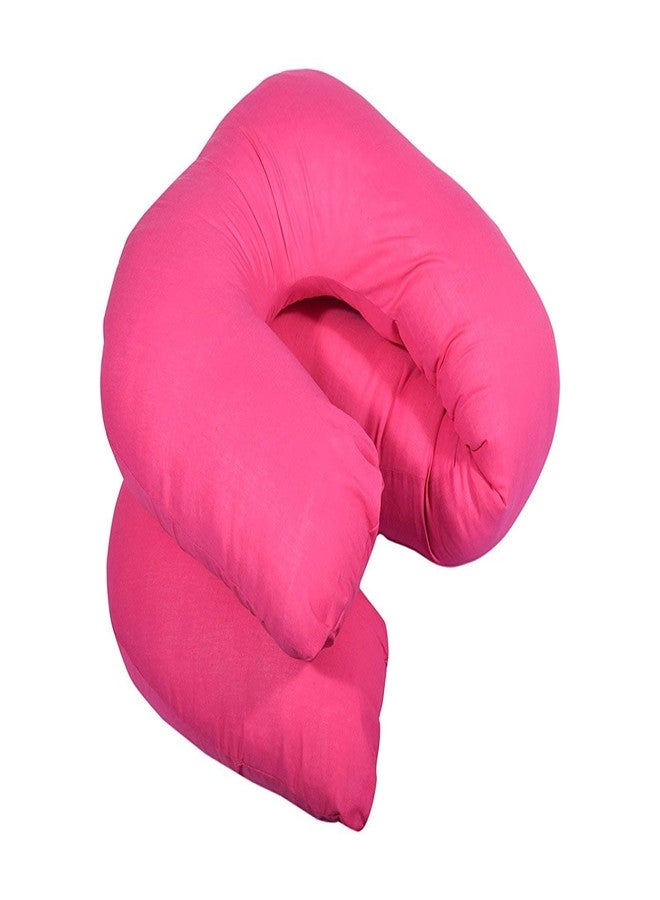 AVI Premium Multipurpose C Shaped Pregnancy Pillow/Body Pillow/Maternity Pillow with 100% Cotton Zippered Cover for Pregnant Women- Pink - Image 5