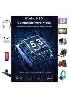 SYOSI SYOSI, Bluetooth 5.3 Audio Adapter, 2 in 1 Bluetooth Wireless AUX Receiver 1 Drag 2 for TV, Wireless Music Transmitter for Headphones Speakers, Car, Home Stereo System  - Image 4