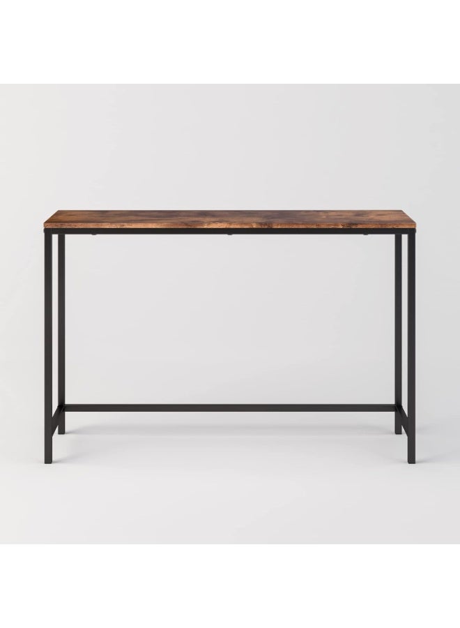 طاولة كونسول نحيفة 105.5 سم – طاولة مدخل ضيقة، طاولة خلف الأريكة للممر وغرفة المعيشة بتصميم صناعي مع إطار معدني وسطح خشبي - Image 5