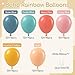 Leraqertra 60pcs Boho Rainbow Balloons Assorted Colors 12inch with Slate Dusty Blue Mustard Yellow Pink Nude Colorful Balloons for Baby Shower Flower Groovy One Two Birthday Party Decorations - Image 4