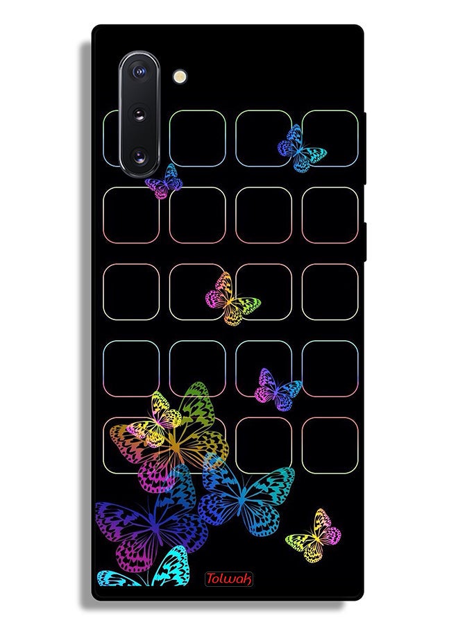Tolwak Samsung Galaxy Note 10 Protective Case Cover Colorful Butterflies - Image 2