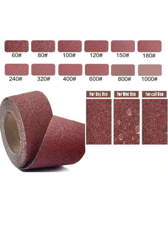 Heavy Duty Sandpaper Roll 93mm Wide 100cm Long For Metal Wood Furniture Polishing - Image 4