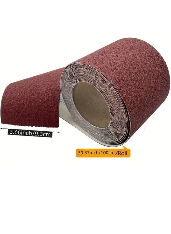 Heavy Duty Sandpaper Roll 93mm Wide 100cm Long For Metal Wood Furniture Polishing - Image 2