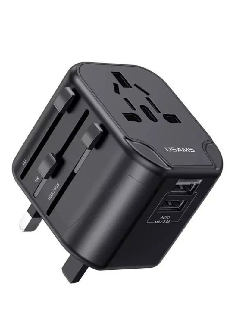 Usams Usams US-CC173 T55 12W Dual USB Universal Travel Charger  - Image 1
