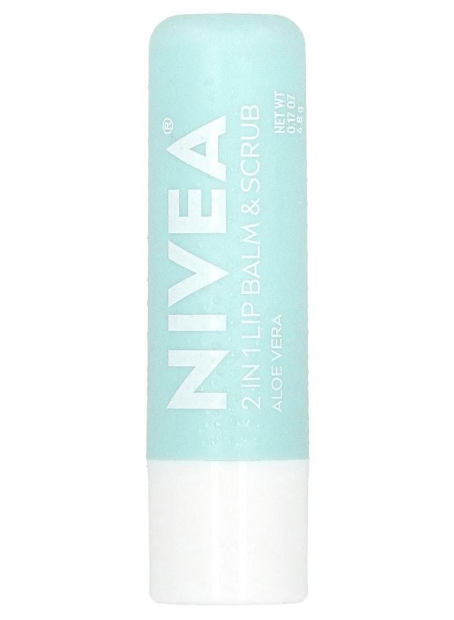 Nivea بلسم شفاه و مقشر 2 في 1 بالصبار 0.17 أونصة (4.8 جرام)