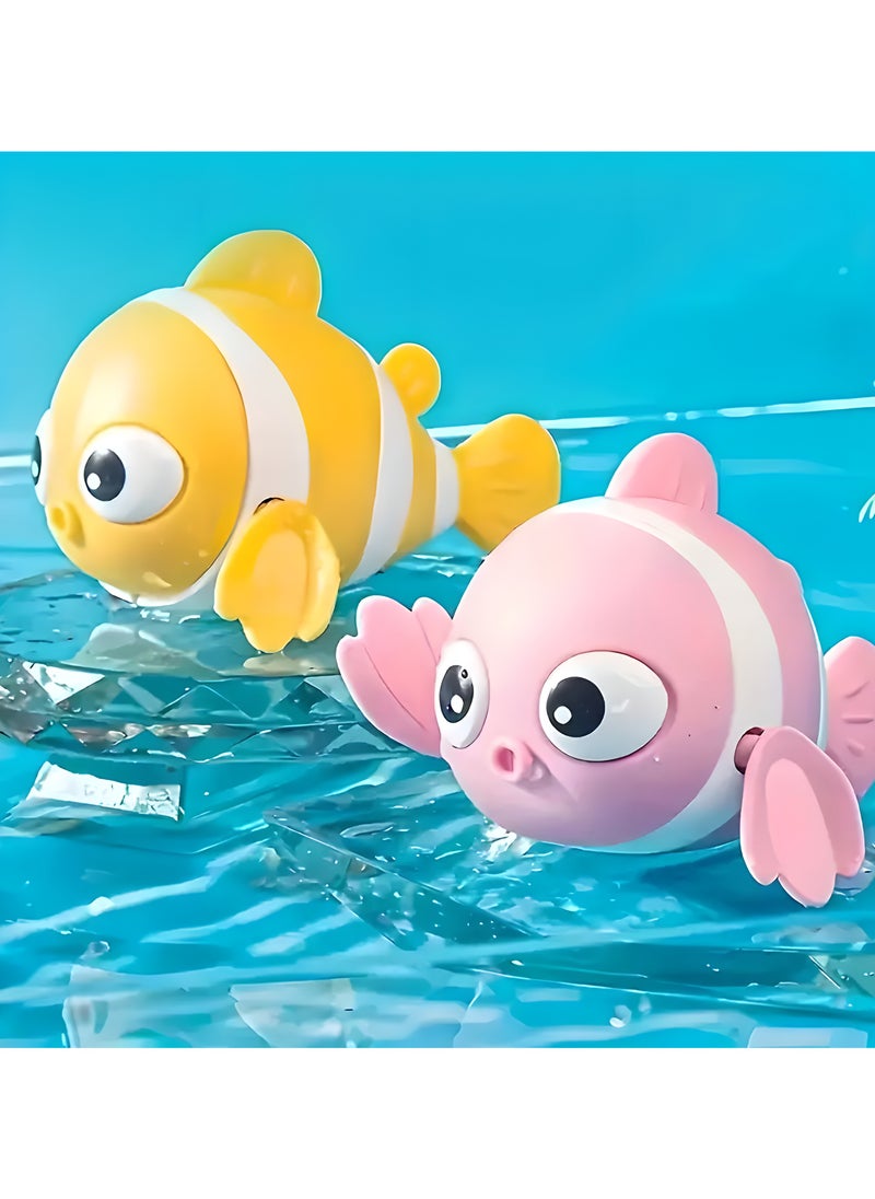 LIXADA 3-Piece Floating Kids Bath Toy: Wind-Up Swimming Clown Fish Floating Water Toy Clockwork Bathtub Toys for Kids, Cute Pool Toys for Birthday Gifts, Random Color, Gift for Kids Age 3+ (Blue/Yellow/Pink)  - Image 5
