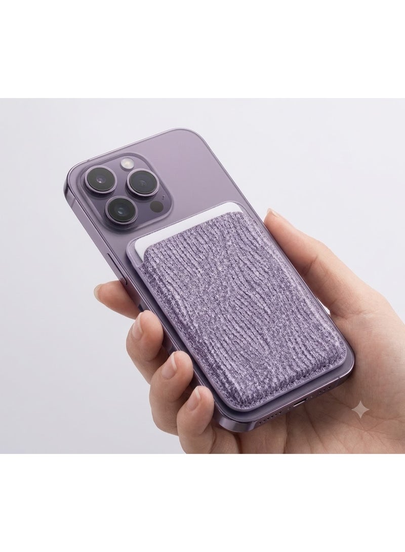 EYEZOOP Magnetic Wallet for iPhone, Premium Knit Fabric Card Holder with Ultra-Strong Magnetic Array, Slim Phone Wallet Holds Up to 3 Cards - Image 2