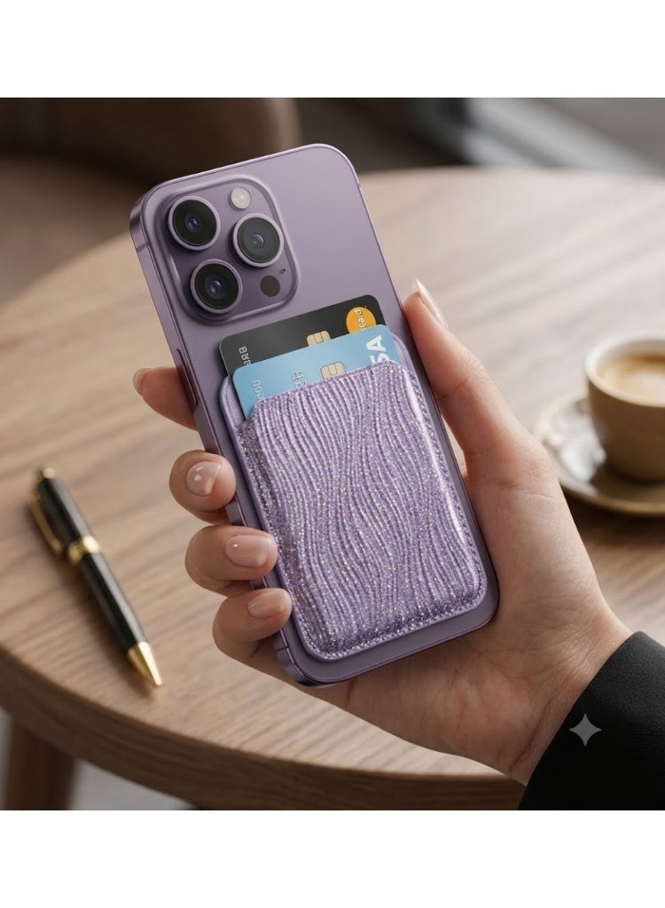 EYEZOOP Magnetic Wallet for iPhone, Premium Knit Fabric Card Holder with Ultra-Strong Magnetic Array, Slim Phone Wallet Holds Up to 3 Cards - Image 1