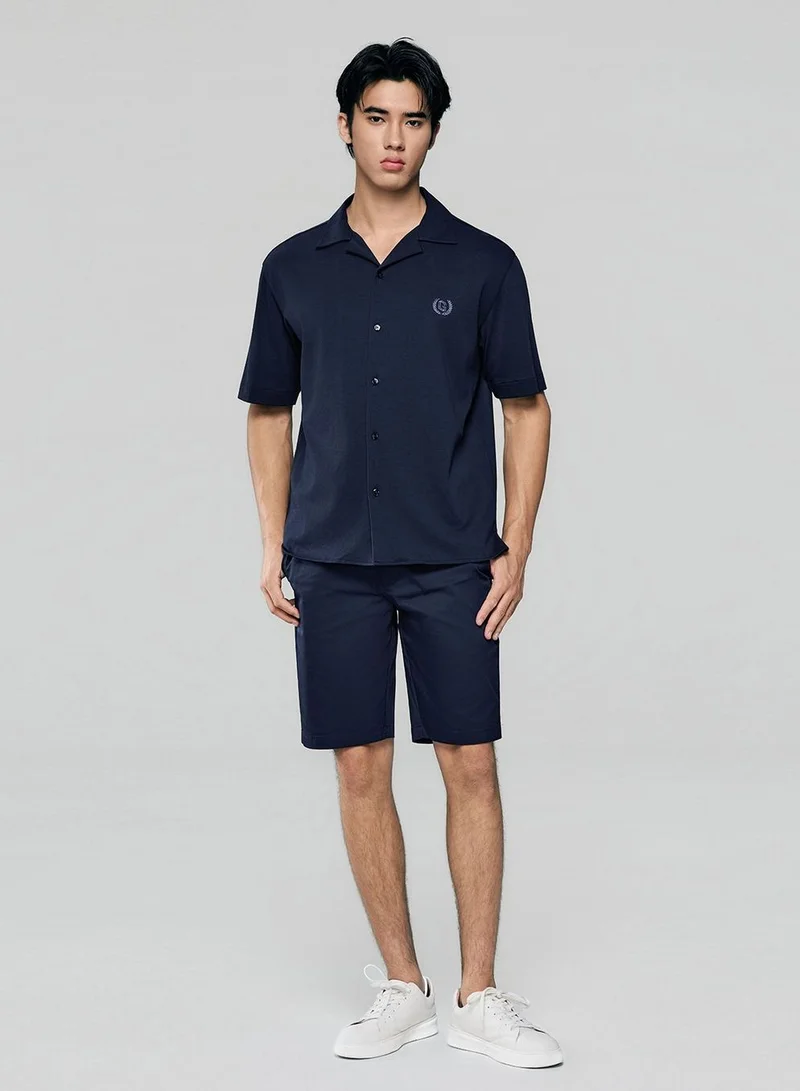 GIORDANO Men Relaxed Cotton Interlock Button Shirt