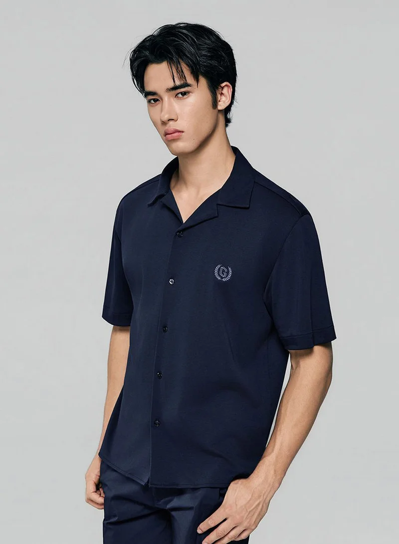 GIORDANO Men Relaxed Cotton Interlock Button Shirt
