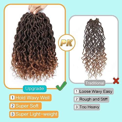 Karida Goddess Locs Crochet Hair 12 Inch, 8 Packs Faux Locs Crochet Hair for Black Women, Pre Looped Crochet Faux Locs With Curly Ends (12 Inch (Pack of 8), T30#) - Image 3