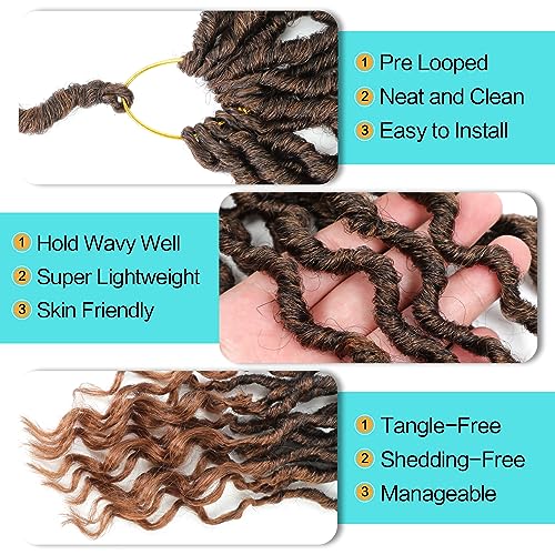 Karida Goddess Locs Crochet Hair 12 Inch, 8 Packs Faux Locs Crochet Hair for Black Women, Pre Looped Crochet Faux Locs With Curly Ends (12 Inch (Pack of 8), T30#) - Image 5