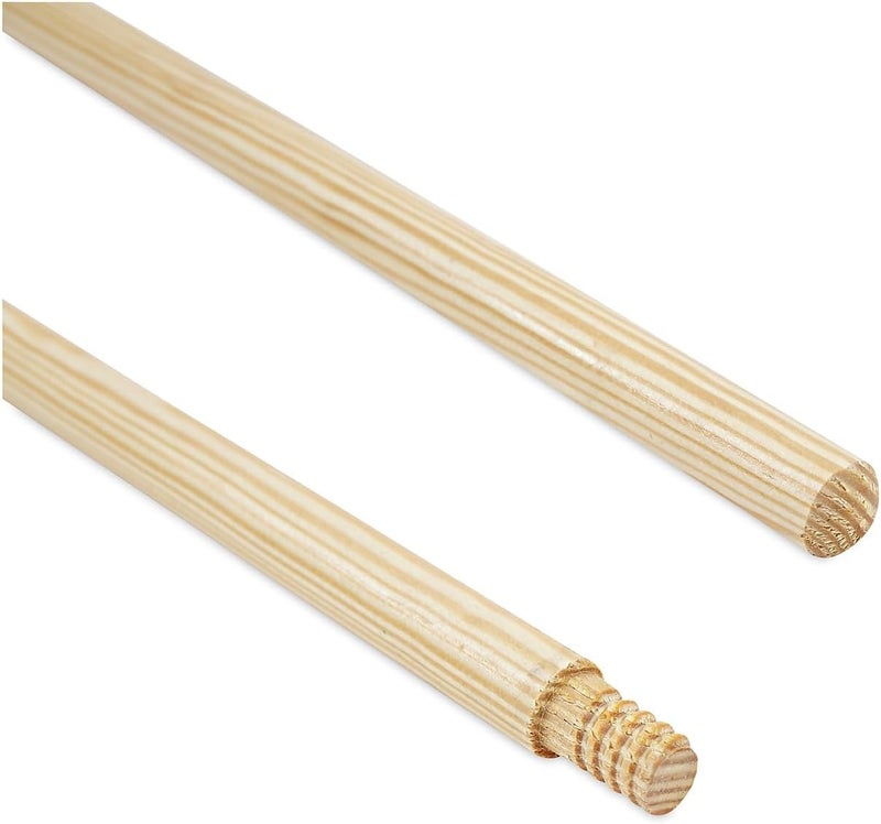 boardwalk Threaded End Broom Handle, Lacquered Wood, 0.94" dia x 60", Natural - Image 4