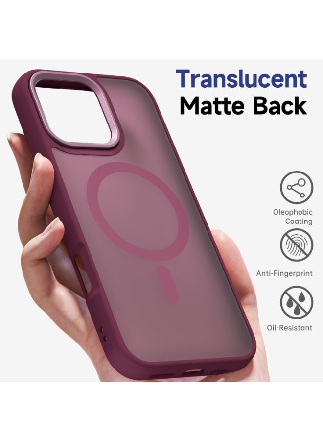 ACLIX Matte Magnetic case for iPhone 16 Pro , High Grade Drop Protection with Shockproof Strip, Translucent Matte Back Phone Case (Deep Red) - Image 5