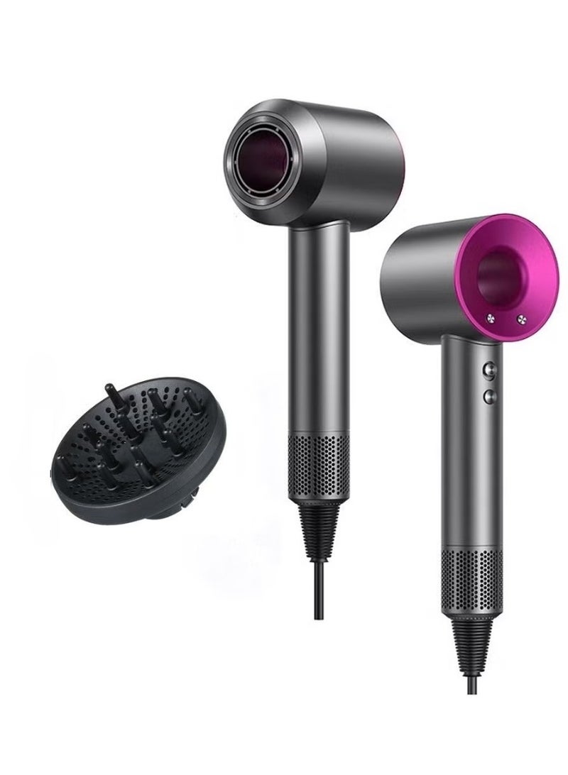 مجفف شعر - مجفف شعر احترافي بقوة 1600 واط بتقنية الأيونات وتجفيف سريع منخفض الضوضاء مع حامل جداري للاستخدام المنزلي والسفر - Image 1
