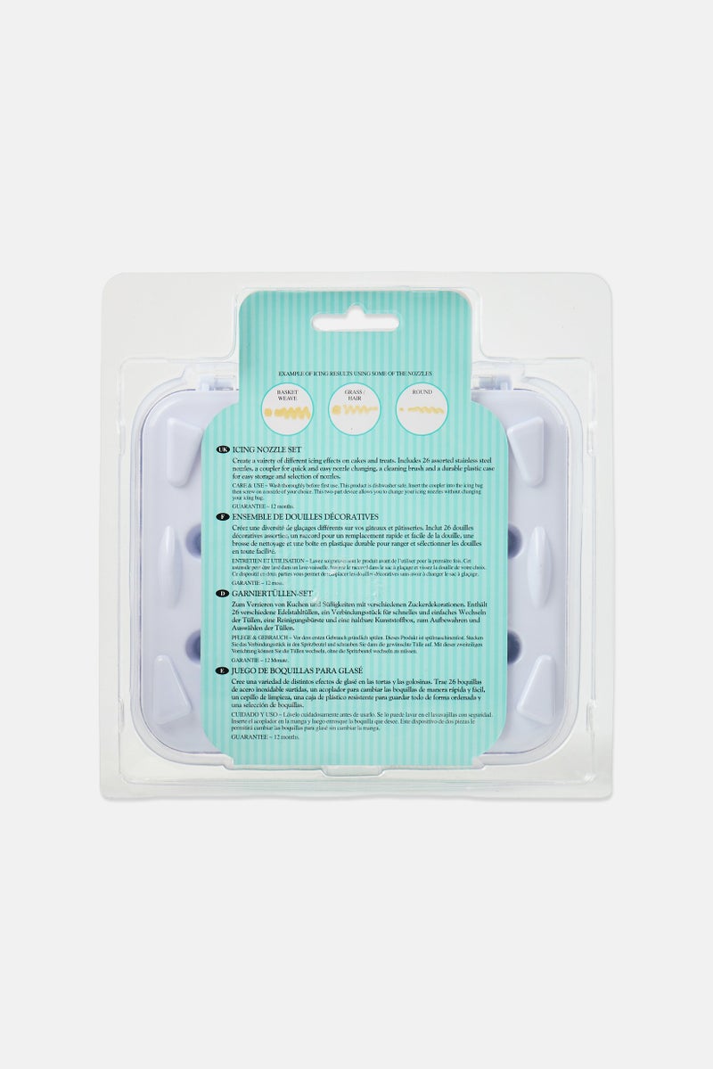 KitchenCraft Sweetly Does It Icing Nozzle 28 Piece Set, Silver - Image 2