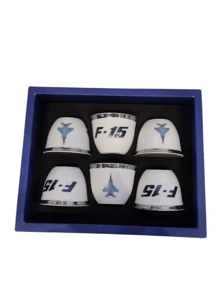 فايتر جيفتس كوب قهوة عربي سيراميك F-15 فضي - Image 2