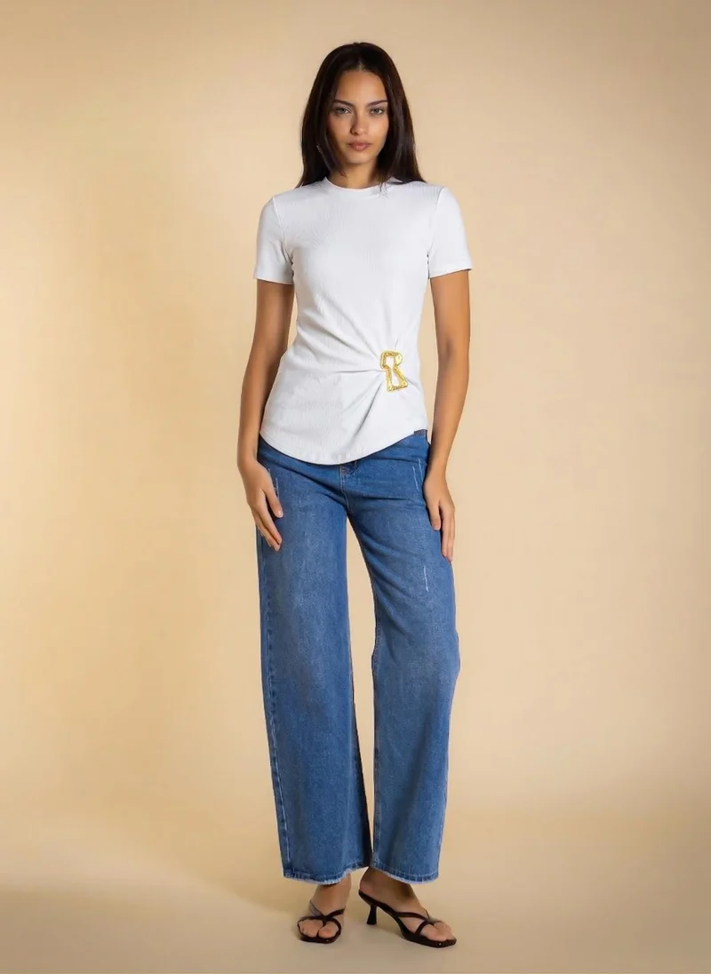 شايبس RIB TOP WITH BROOCH