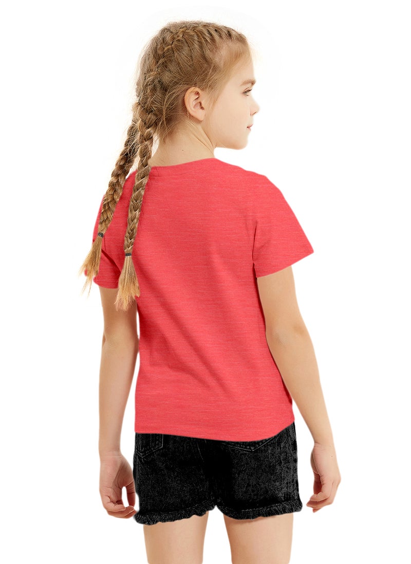 Lauren Smith Kids Girls Short Sleeved T Shirt with Glitter Print 100 percent Cotton - Image 3