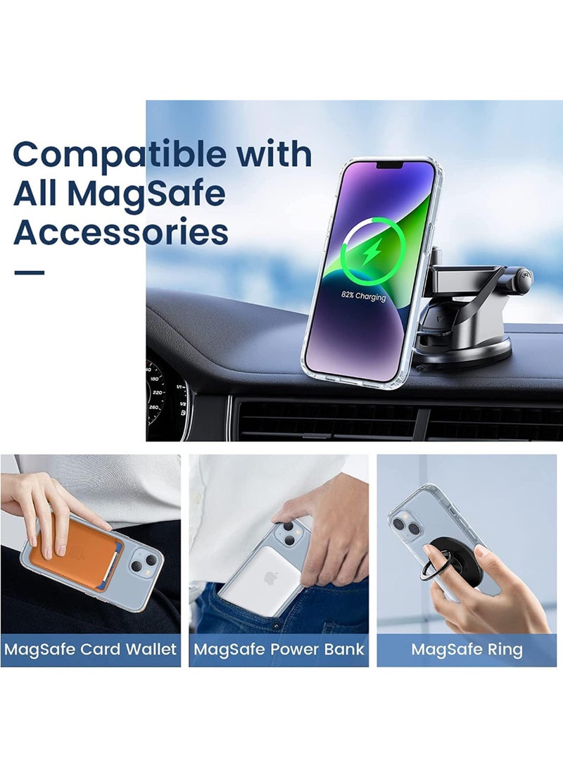 Case For iPhone 13\14 Clear Magnetic Cover MagSafe Compatible - Hybrid Protective Crystal Clear Hard Back Case - Shockproof Silicone Frame - Slim Transparent Case for Apple iPhone 13\14 - Image 3