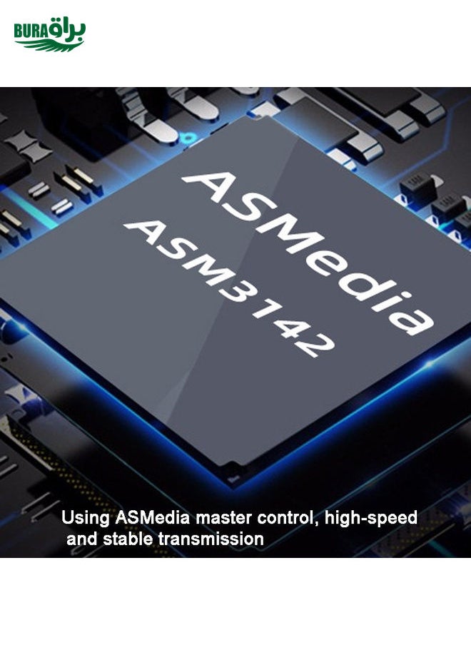 BURAQ PCI-E 4X To USB3.1 Dual USB-C/Type-C Port 10Gbps Expansion Card  With ASMedia ASM3142 Chip  - Image 4