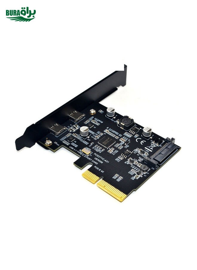 BURAQ PCI-E 4X To USB3.1 Dual USB-C/Type-C Port 10Gbps Expansion Card  With ASMedia ASM3142 Chip  - Image 3