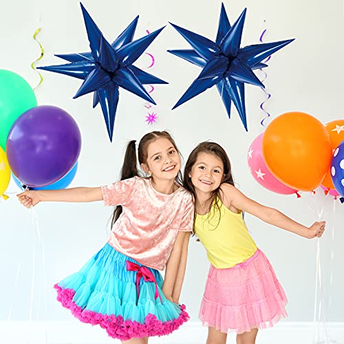 Tellpet Star Balloons Starburst Spike Shaped Balloon 2pcs Large Royal Blue - Image 5