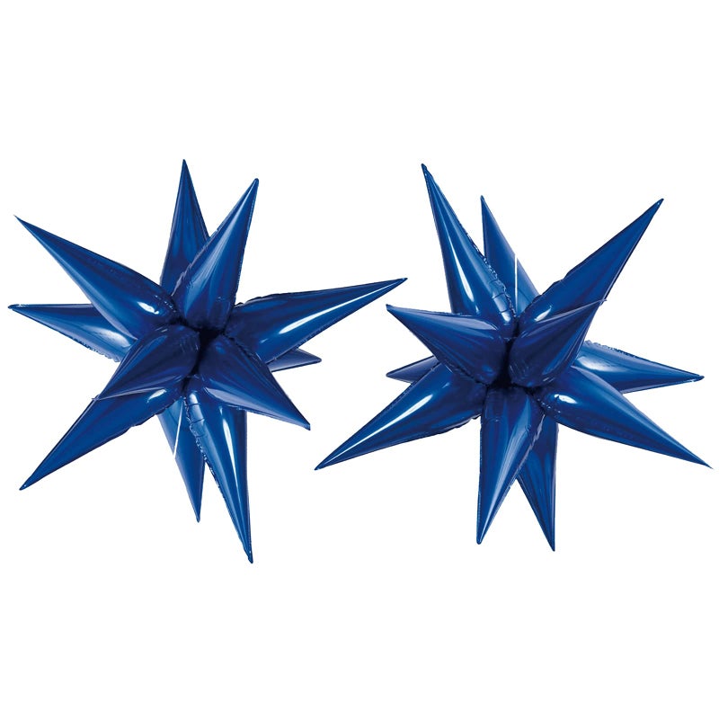 Tellpet Star Balloons Starburst Spike Shaped Balloon 2pcs Large Royal Blue - Image 3