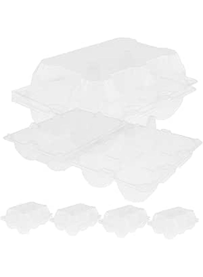 حاوية بيضاء قابلة لإعادة الاستخدام بستة فتحات لحمل البيض لتخزين الثلاجة واستخدام المطبخ والتخييم - Image 1