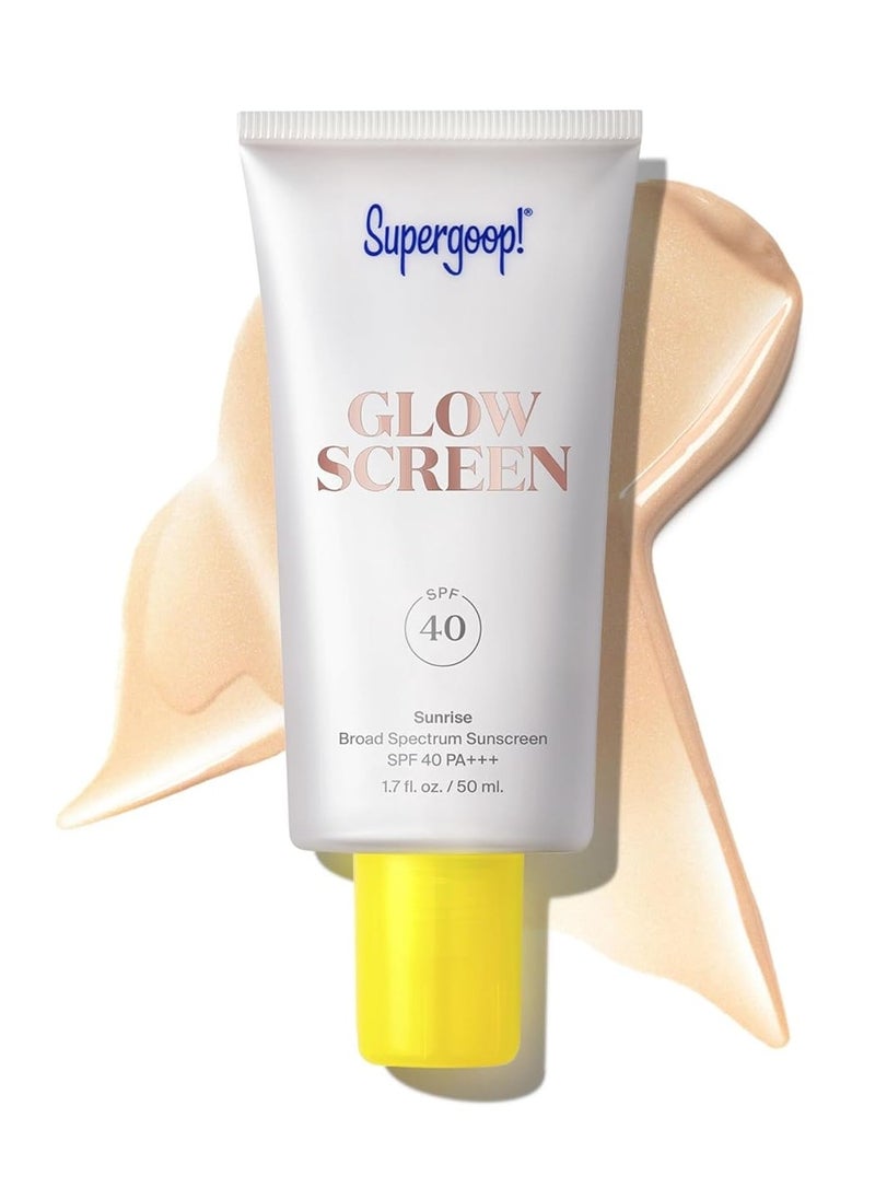 Supergoop! Glowscreen SPF 40, Sunrise (Champagne Glow) - 1.7 fl oz - Glowy Primer + Broad Spectrum Tinted Sunscreen - Helps Filter Blue Light - Hydration - Hyaluronic Acid & Vitamin B5  - Image 1