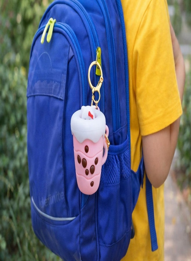 Definite Pop Up Keychain Cute Cartoon Soft Rubber Key Ring for Bags Keys Purse, 6cm, for Kids Girls (Pink Cappuccino) - Image 3