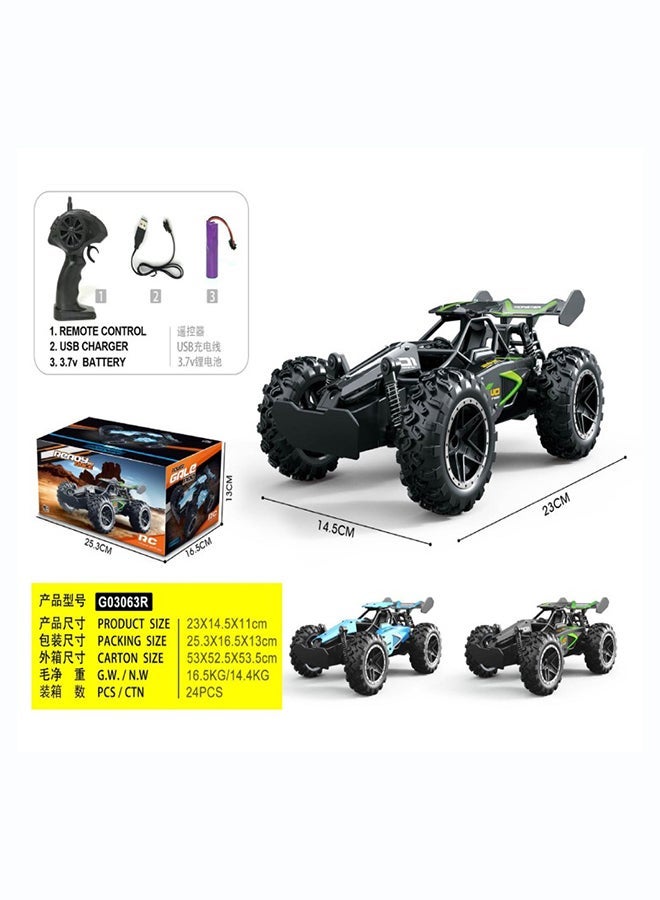 Kidzilla 1:18 Scale High-Speed Off-Road RC Monster Truck - 2.4G Waterproof Remote Control Drift Car with Anti-Collision Frame & Large Rubber Tires - Image 2