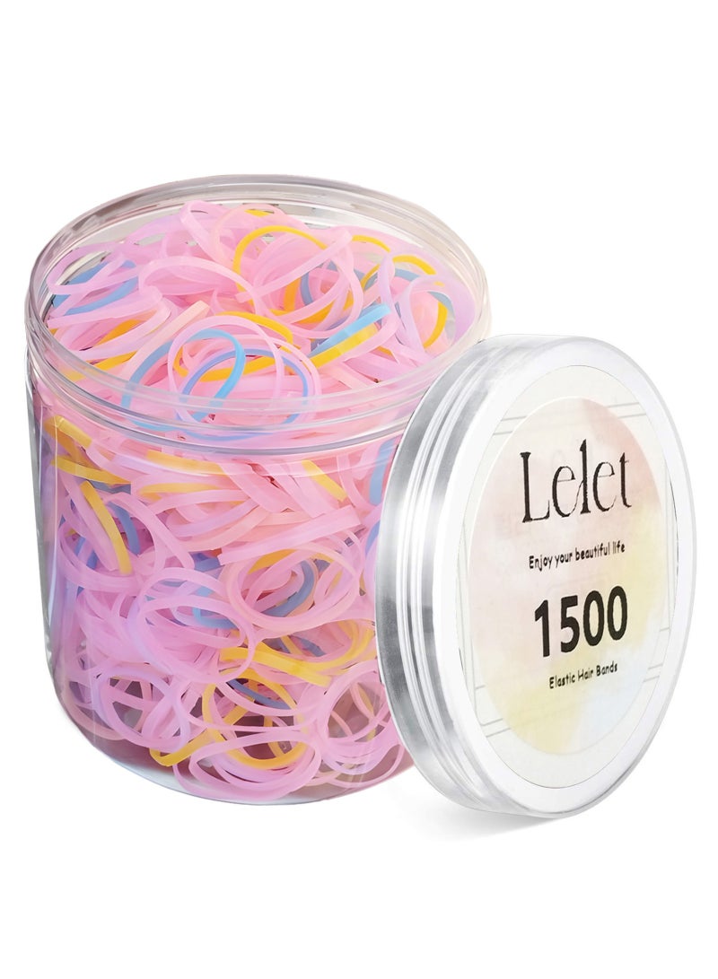 Lelet 1500 Pcs Light Colors Mini Elastic Hair Ties  – Soft Rubber Bands for Baby Girls & Kids | No Pull Ponytail Holders | Gentle, Durable Polybands - Image 1