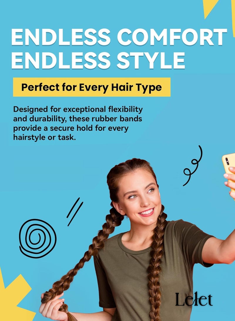 Lelet 1500 Pcs Light Colors Mini Elastic Hair Ties  – Soft Rubber Bands for Baby Girls & Kids | No Pull Ponytail Holders | Gentle, Durable Polybands - Image 2