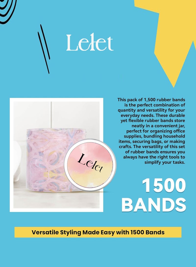 Lelet 1500 Pcs Light Colors Mini Elastic Hair Ties  – Soft Rubber Bands for Baby Girls & Kids | No Pull Ponytail Holders | Gentle, Durable Polybands - Image 4
