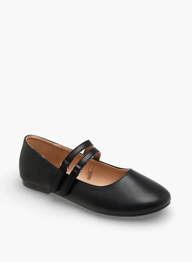 Little Missy BLACK Girls Hook & Loop Ballerina Shoes for Women | Best Price UAE
