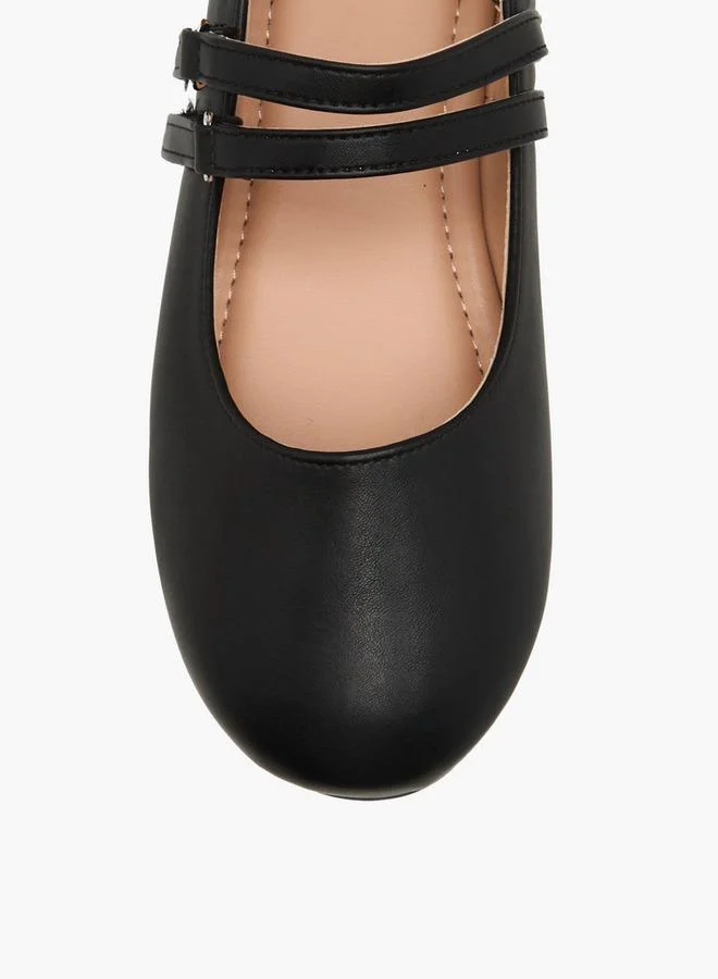 Little Missy BLACK Girls Hook & Loop Ballerina Shoes for Women | Best Price UAE