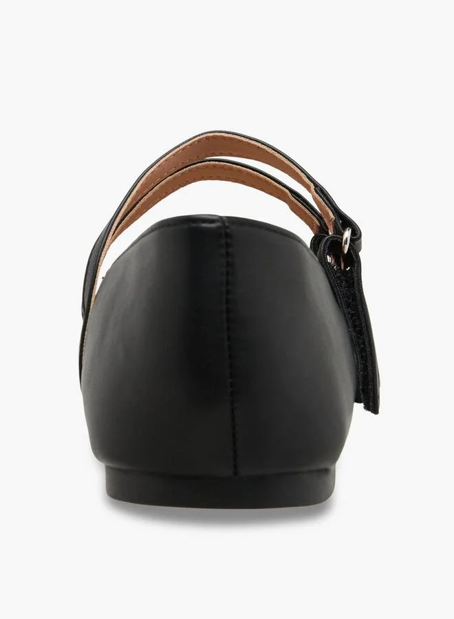 Little Missy BLACK Girls Hook & Loop Ballerina Shoes for Women | Best Price UAE