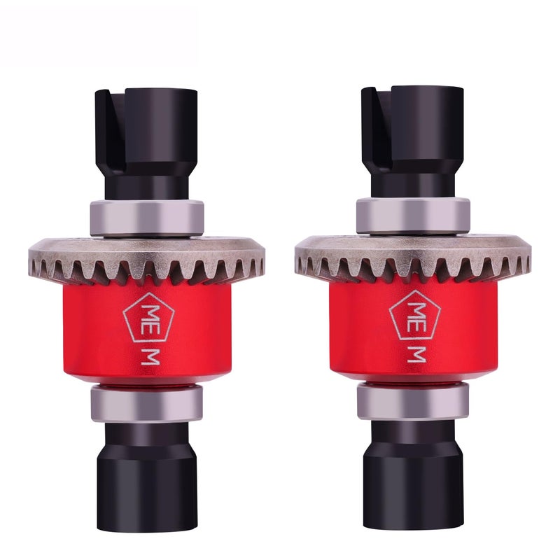 Mesimsple 2PCS Alum H16BM Front Rear Differential Diff Gear for 116 H16BM H16207 16208 16209 16210 H16 114 14301 14302 14209 14210 H14BM Series Upgrades Part Red - Image 3