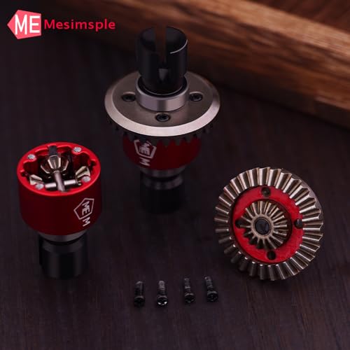 Mesimsple 2PCS Alum H16BM Front Rear Differential Diff Gear for 116 H16BM H16207 16208 16209 16210 H16 114 14301 14302 14209 14210 H14BM Series Upgrades Part Red - Image 5