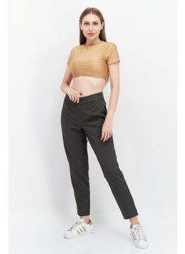 PUBLIC DESIRE Women Round Neck Short Sleeve Plain Crop Top, Tan  - Image 4